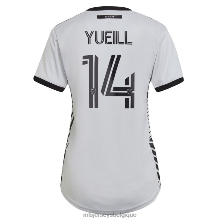 MLS Jerseys femmes tremblements de terre de san jose jackson yueill adidas gris 2022 le kit créateur réplique maillot de joueur J88221471