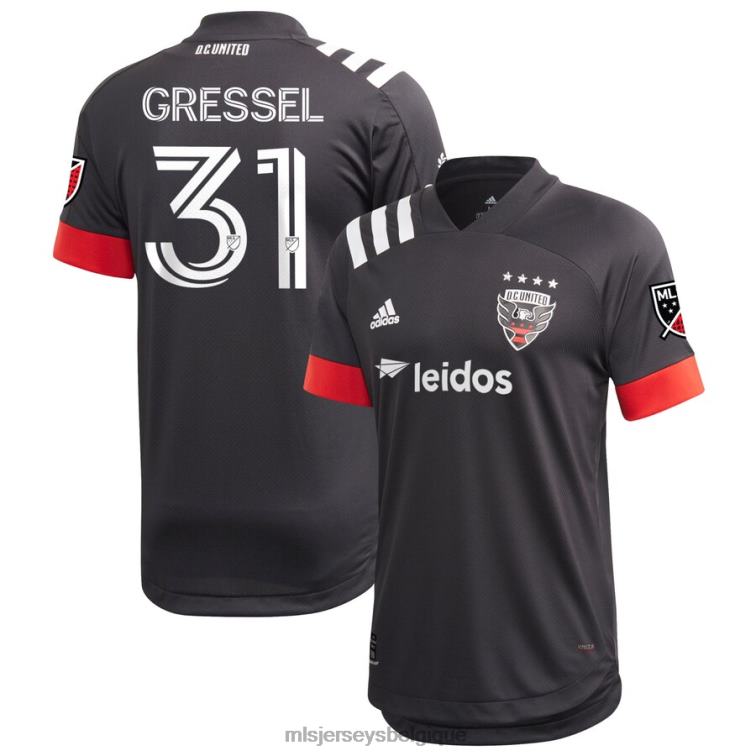 MLS Jerseys Hommes d.c. maillot julian gressel adidas noir 2020 primaire authentique J88221342