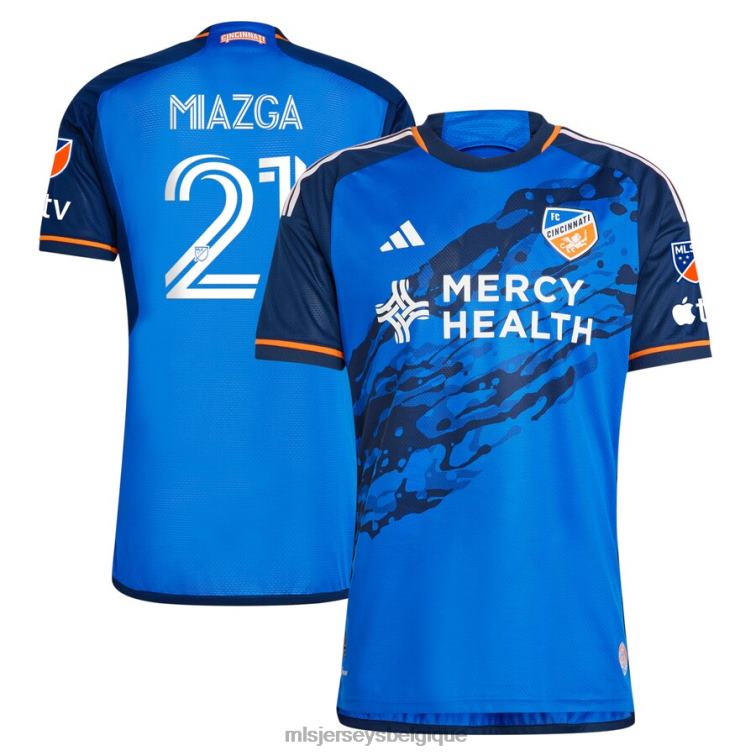 MLS Jerseys Hommes maillot fc cincinnati matt miazga adidas bleu 2023 river kit authentique J8822754